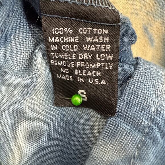 IZ-IT-U USA Blue Tie Dye Pullover Top 100% Cotton Men’s Size S Made in USA - Picture 6 of 12